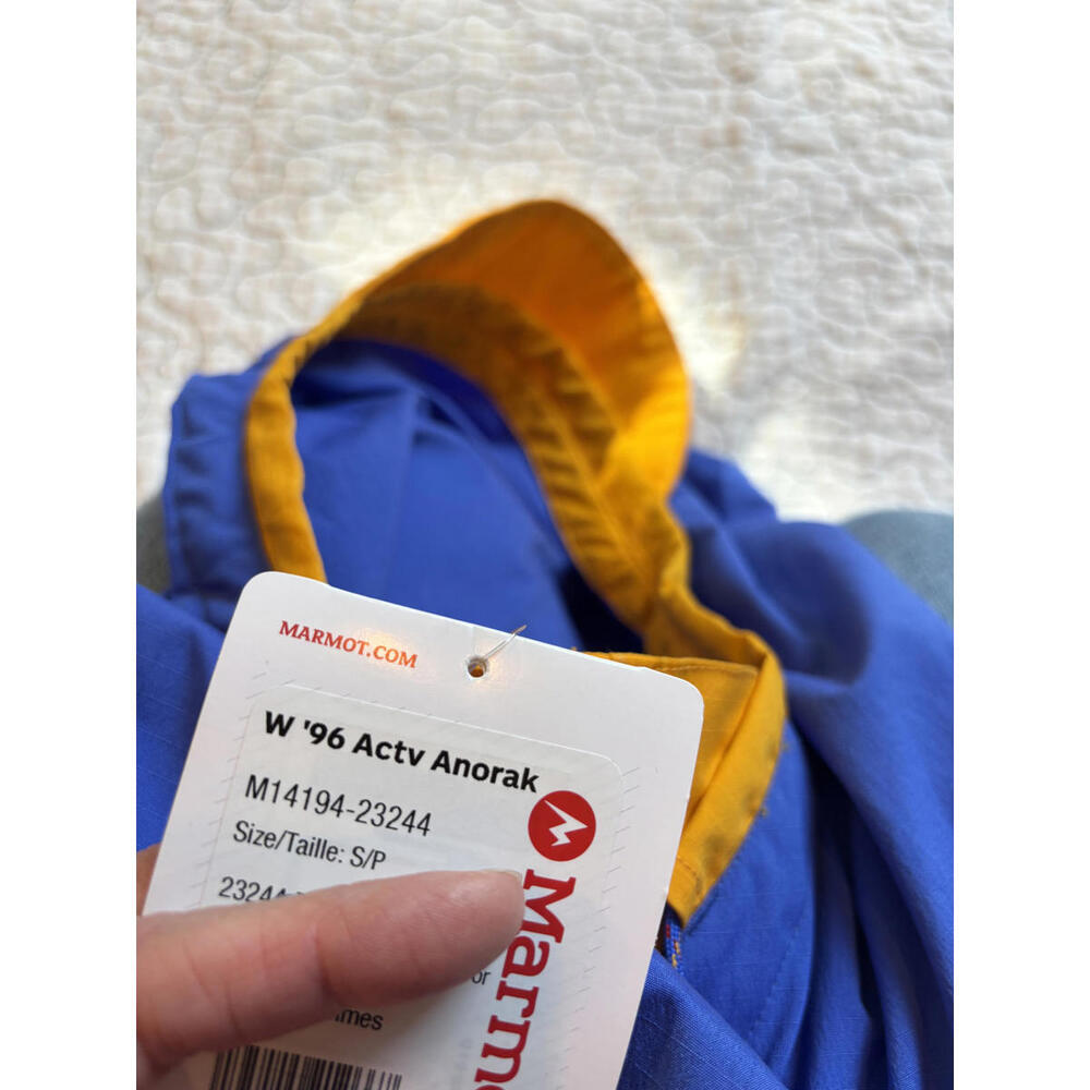 Marmot Blue and Yellow Windbreaker Jacket‎ with Hood Women's Size Small - Picture 9 of 9